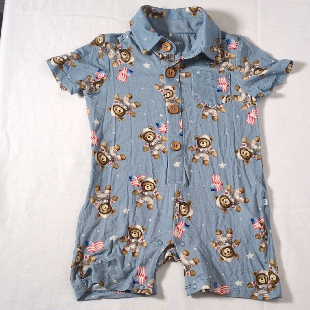 Posh Peanut  Neil Bearstrong Astronaut Romper for 12-18 months